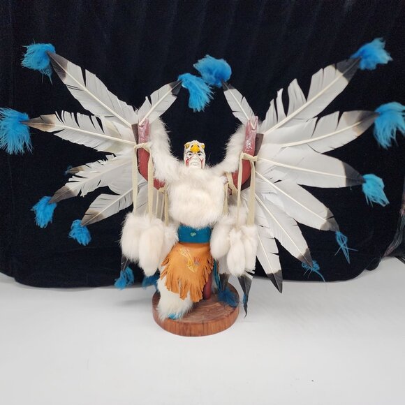 Kachina Doll Navajo K. Yazzie signed 17" Prayer Eagle T.T. Native American - Picture 1 of 16